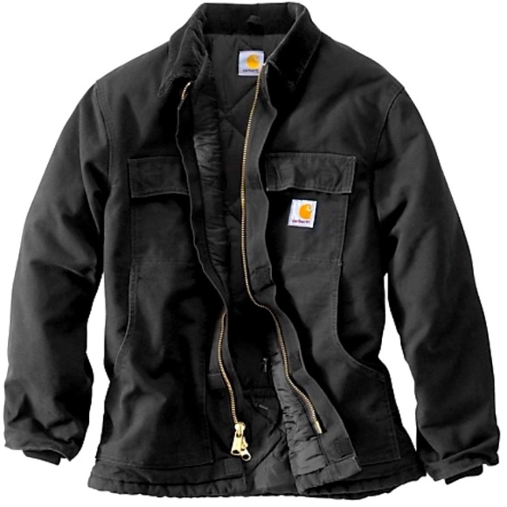 Carhartt C003 Black Quilt Lined Loose Fit Firm Duck Insulated Traditional Jacket